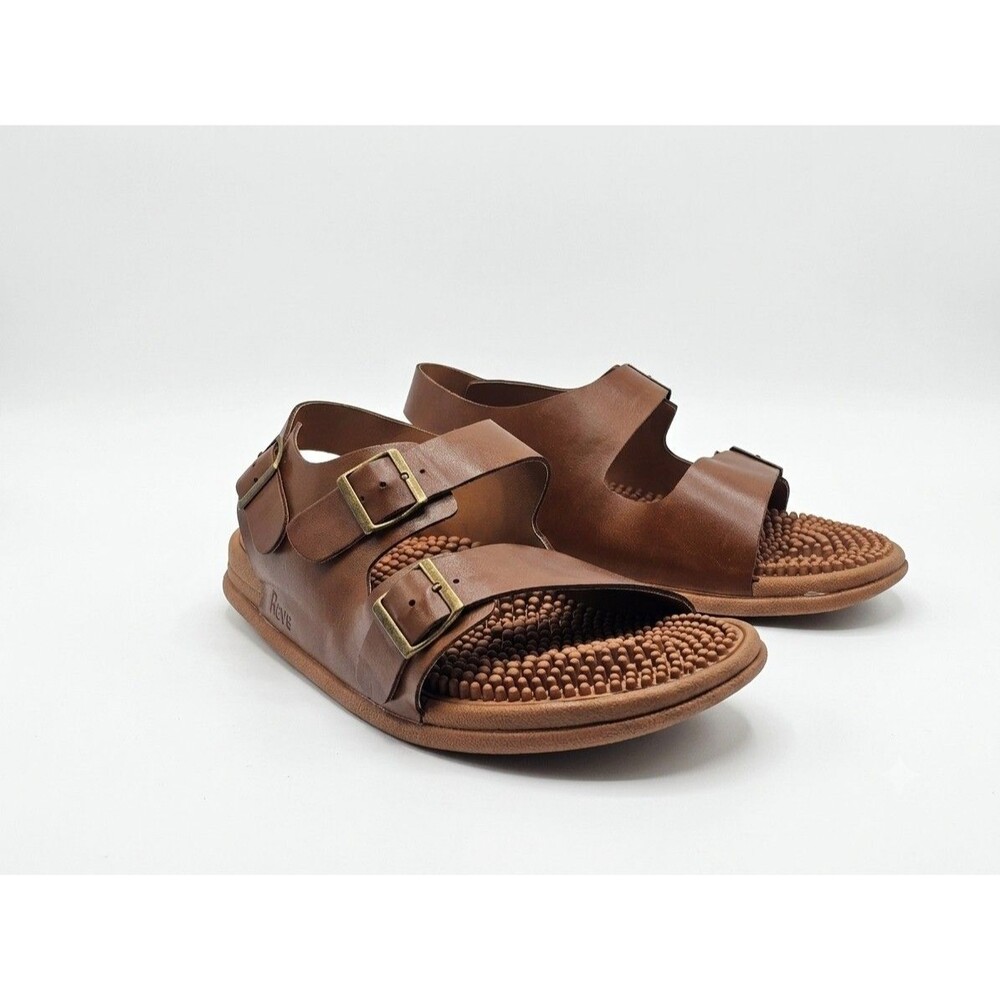 Revs Reflexology Acupressure Sandals Brown Vegan Arch Support Women's  Sz 9/9.5